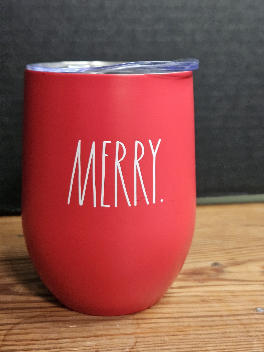 Rae Dunn Red "MERRY" Insulated Tumbler